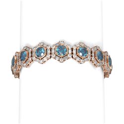 25 ctw Intense Blue Diamond Bracelet 18K Rose Gold