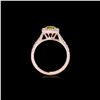 Image 2 : 2 ctw Certified SI/I Fancy Intense Yellow Diamond Halo Ring 10K Rose Gold