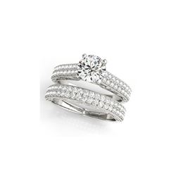 2 ctw Certified VS/SI Diamond 2pc Wedding Set Antique 14K White Gold