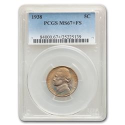 1938 Jefferson Nickel MS-67+ PCGS (FS)