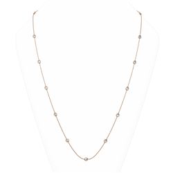 5.61 ctw Pear Cut Diamond Station 32 Inch Necklace 18K Rose Gold