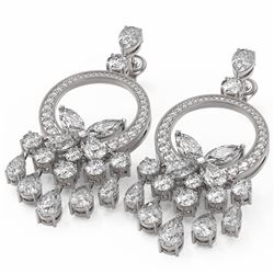 11.7 ctw Pear and Marquise Cut Diamond Earrings 18K White Gold