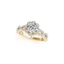 1.69 ctw Certified VS/SI Diamond Halo Ring 18K Yellow Gold