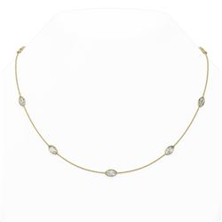 6.75 ctw Marquise Diamond Station Necklace 18K Yellow Gold