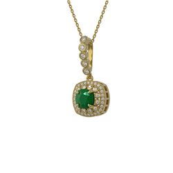 2.55 ctw Certified Emerald & Diamond Victorian Necklace 14K Yellow Gold