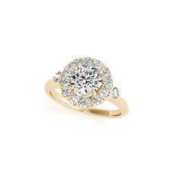 1.5 ctw Certified VS/SI Diamond Halo Ring 18K Yellow Gold