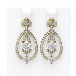 4.65 ctw Diamond Earrings 18K Yellow Gold