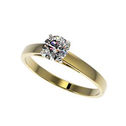 .77 ctw Certified Quality Diamond Engagement Ring 10K Yellow Gold