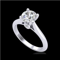 1.36 ctw VS/SI Diamond Solitaire Art Deco Ring 18K White Gold