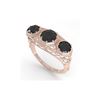 Image 2 : 2 ctw Past Present Future Black Diamond Ring 18K Rose Gold