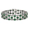 Image 1 : 17.74 ctw Emerald & Diamond Row Bracelet 10K White Gold
