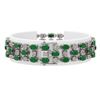 Image 2 : 17.74 ctw Emerald & Diamond Row Bracelet 10K White Gold