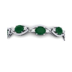 22.15 ctw Emerald & VS Diamond Bracelet 18K White Gold