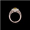 Image 2 : 2.25 ctw Certified SI/I Fancy Intense Yellow Diamond Ring 10K Rose Gold