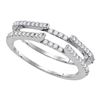 Image 1 : 14kt White Gold Round Diamond Ring Guard Wrap Solitaire Enhancer 1/2 Cttw