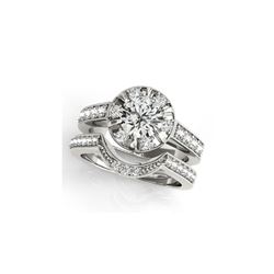 2.35 ctw Certified VS/SI Diamond 2pc Wedding Set Halo 14K White Gold
