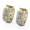 Image 1 : 11.44 ctw Emerald Cut Diamond Designer Earrings 18K Yellow Gold