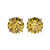 Image 1 : 3 ctw Certified Intense Yellow Diamond Stud Earrings 10K Rose Gold