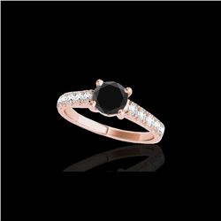 2.1 ctw Certified VS Black Diamond Solitaire Ring 10K Rose Gold