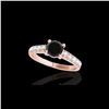 Image 1 : 2.1 ctw Certified VS Black Diamond Solitaire Ring 10K Rose Gold