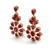 Image 2 : 51.8 ctw Designer Ruby & VS Diamond Earrings 18K Yellow Gold