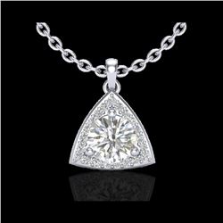 1.50 ctw Micro Pave VS/SI Diamond Certified Necklace 18K White Gold