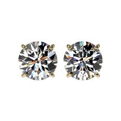 2.59 ctw Certified Quality Diamond Stud Earrings 10K Yellow Gold