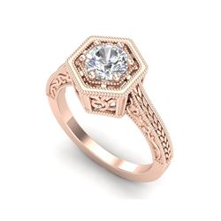 0.77 ctw VS/SI Diamond Art Deco Ring 18K Rose Gold