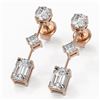 Image 1 : 1.85 ctw Emerald Cut Diamond Designer Earrings 18K Rose Gold
