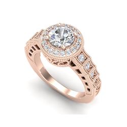 1.53 ctw VS/SI Diamond Solitaire Art Deco Ring 18K Rose Gold