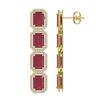 Image 2 : 20.59 ctw Ruby & Diamond Micro Pave Halo Earrings 10K Yellow Gold