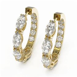 7 ctw Marquise Diamond Earrings 18K Yellow Gold