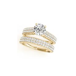 1.75 ctw Certified VS/SI Diamond 2pc Wedding Set Antique 14K Yellow Gold