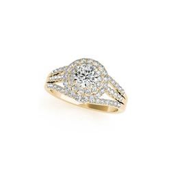 1.25 ctw Certified VS/SI Diamond Halo Ring 18K Yellow Gold