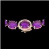 Image 1 : 175 ctw Amethyst & Diamond Micro Eternity Necklace 14K Rose Gold
