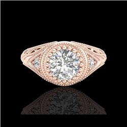 1.07 ctw VS/SI Diamond Solitaire Art Deco Ring 18K Rose Gold