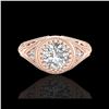 Image 1 : 1.07 ctw VS/SI Diamond Solitaire Art Deco Ring 18K Rose Gold