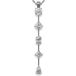 1.37 ctw Mix cut Diamonds Designer Necklace 18K White Gold