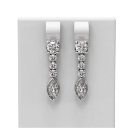 2.14 ctw Diamond Earrings 18K White Gold