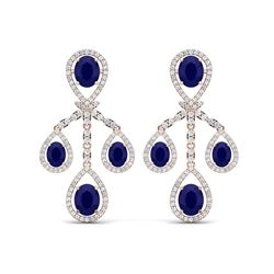 25.08 ctw Sapphire & VS Diamond Earrings 18K Rose Gold