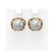 Image 1 : 2.07 ctw Diamond and Pearl Earrings 18K Yellow Gold