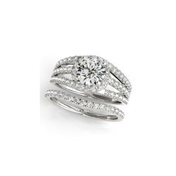 1.15 ctw Certified VS/SI Diamond 2pc Wedding Set 14K White Gold