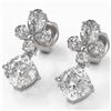 Image 1 : 2.75 ctw Cushion Cut Diamond Designer Earrings 18K White Gold