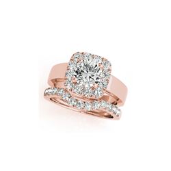 2.05 ctw Certified VS/SI Diamond 2pc Wedding Set Halo 14K Rose Gold