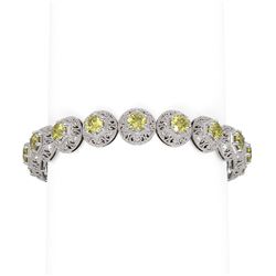 9.9 ctw Fancy Yellow Diamond Bracelet 18K White Gold