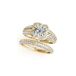 2.41 ctw Certified VS/SI Diamond 2pc Wedding Set Halo 14K Yellow Gold
