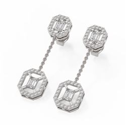 2 ctw Diamond Designer Earrings 18K White Gold