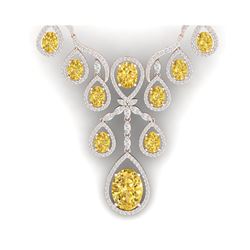 36.51 ctw Canary Citrine & VS Diamond Necklace 18K Rose Gold