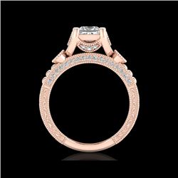 1.75 ctw Princess VS/SI Diamond Art Deco Ring 18K Rose Gold