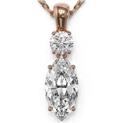 1.25 ctw Marquise Cut Diamond Necklace 18K Rose Gold
